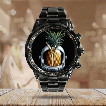 Discover Pineapple astronaut Calendar Steel Band Watch
