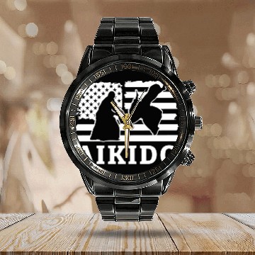 Discover American Flag Aio Japanese Mial Combat Calendar Steel Band Watch