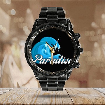 Discover Paradise green Calendar Steel Band Watch