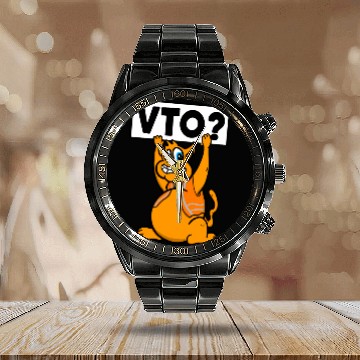 Discover Cat Aing For Vto Worker That Loves Kitties Vto Calendar Steel Band Watch