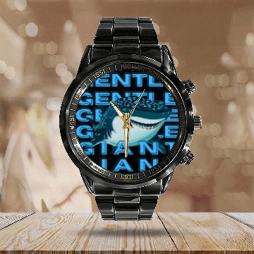 Discover whale shark the Gentlle Giiant Calendar Steel Band Watch