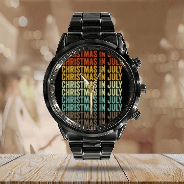 Discover Christmas In July Calendar Steel Band Watch