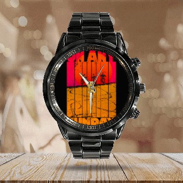 Discover On Any Sunday Calendar Steel Band Watch