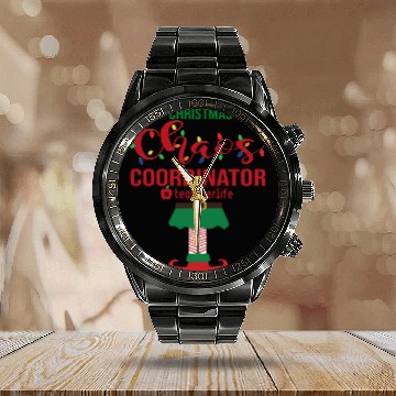 Discover Christmas Chaos Coordinator Teacher Life Funny Calendar Steel Band Watch