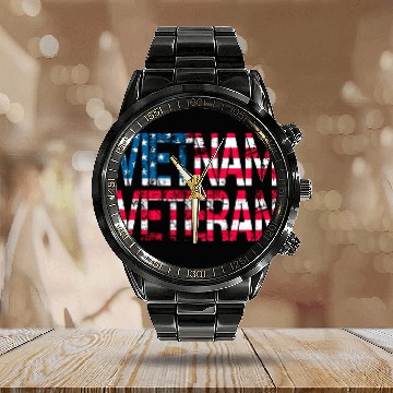 Discover Vietnam Veteran Us Flag Vietnam Vets Calendar Steel Band Watch