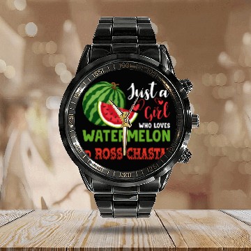 Discover Just A Who Loves Watermelon And Ross Chastain Calendar Steel Band Watch