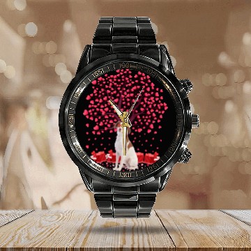 Discover Heart Tree Brittany Spaniel Dog Valentine'S Day Calendar Steel Band Watch