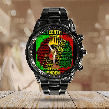 Discover Queen Wo Juneteenth Is My Independence Free Day Calendar Steel Band Watch