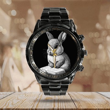 Discover Bunny Easter Rabbit Wo Calendar Steel Band Watch
