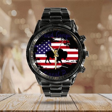 Discover grand canyon national park buffalo Calendar Steel Band Watch gifts