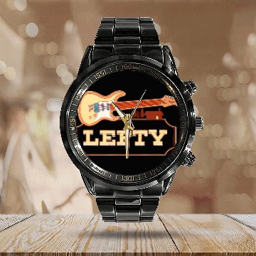 Discover Left Handed Guitarist Lefty Guitar Player Left Calendar Steel Band Watch