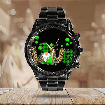 Discover Bleached Love St Patric Day Gnomes Shamrock For Calendar Steel Band Watch