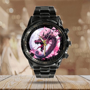 Discover Japanese Dragon Cool Oriental Asian Dragon Humor Calendar Steel Band Watch