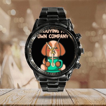 Discover Enjoying My Own Company Sarcastic Introvert Sarcas Calendar Steel Band Watch