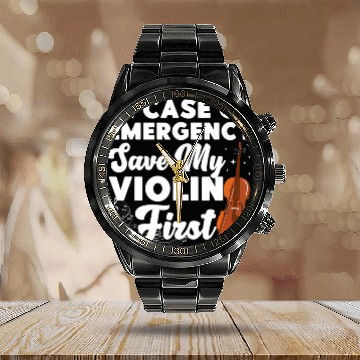 Discover Violin Violinist In Case Of Emergency Save My Calendar Steel Band Watch