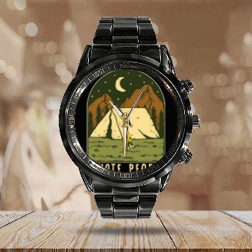 Discover I Hate People Funny Nature Camping Outdoors Calendar Steel Band Watch