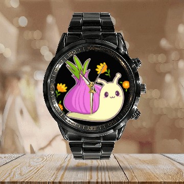 Discover Aesthetic Kawaii Onion Calendar Steel Band Watch