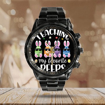 Discover Teaching My Favorite Peeps Easter Day Teacher Calendar Steel Band Watch