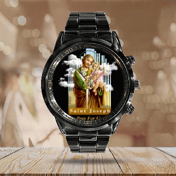 Discover Saint Joseph Catholic Church St Joseph With Infant Calendar Steel Band Watch