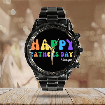 Discover Happy Fathers Day i love you dad Heart Daddy funny Calendar Steel Band Watch