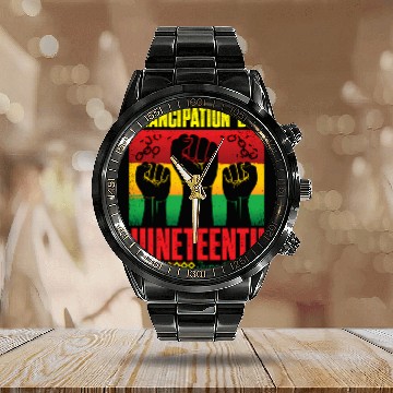 Discover Ecipation Day 1865 African American Juneteenth Fla Calendar Steel Band Watch
