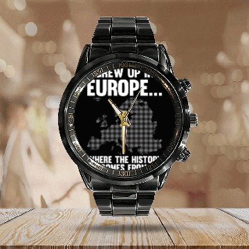 Discover Europe Historian Joke For History Teacher And Calendar Steel Band Watch