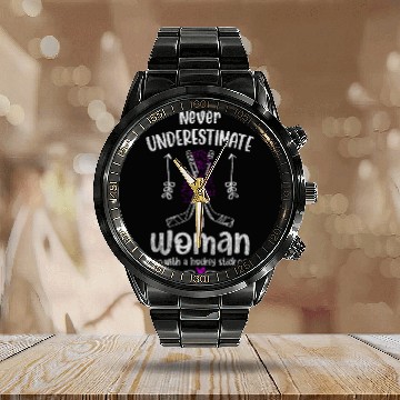Discover Ice Hockey Player Training Calendar Steel Band Watch