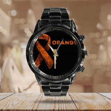 Discover We Wear Orange Infertility Awareness Calendar Steel Band Watch