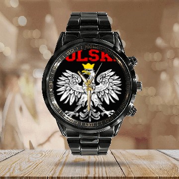 Discover Pola Polish Eagle Poland Flag Polish Pride Pola Po Calendar Steel Band Watch