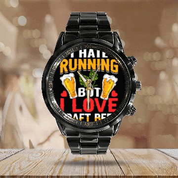 Discover I Hate Running But I Love Craft Beer Calendar Steel Band Watch