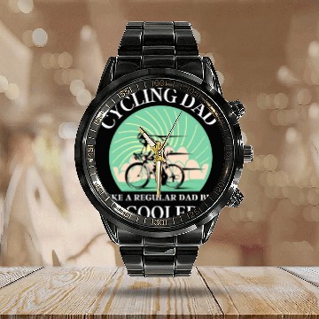Discover Father s day cycling Calendar Steel Band Watch