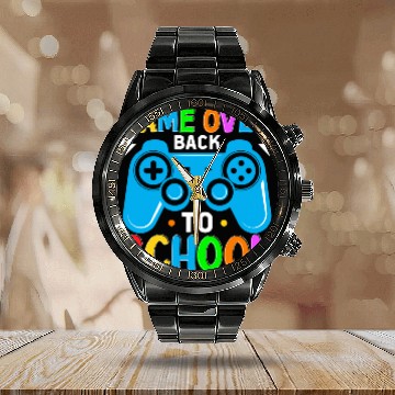 Discover Game Over Back To School Calendar Steel Band Watch
