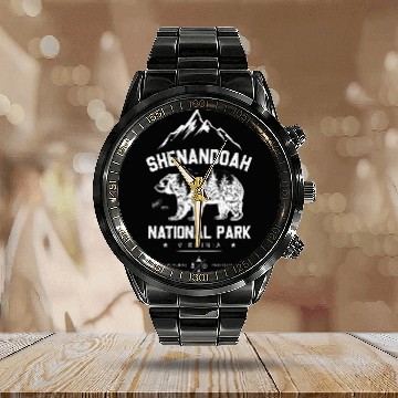 Discover Shenandoah National Park Calendar Steel Band Watch