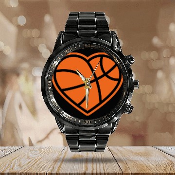 Discover I love Basketball Players Calendar Steel Band Watch