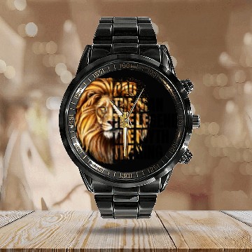 Discover The Man the Legend Lion Calendar Steel Band Watch