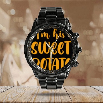 Discover I m His Sweet Potato Funny Thanksgiving Dinner Calendar Steel Band Watch