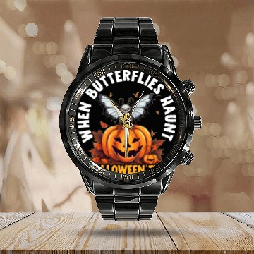 Discover Butterfly Halloween Trick Or Treat Insect Lover Calendar Steel Band Watch
