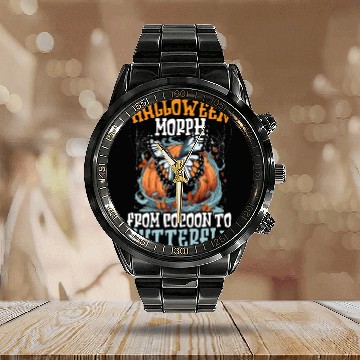Discover Butterfly Halloween Trick Or Treat Insect Lover Calendar Steel Band Watch