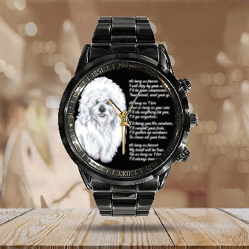 Discover Bichon Frise Calendar Steel Band Watch