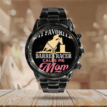 Discover Barrel Racing Mom Horse Favorite Barrel Racer Moth Calendar Steel Band Watch