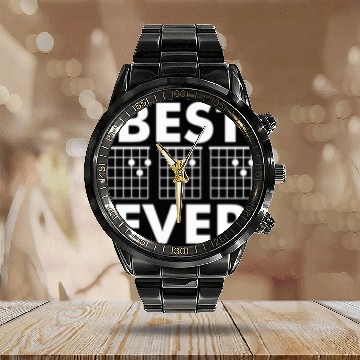 Discover Mens Best Dad Ever Guitar Chords Guitarist Father Calendar Steel Band Watch