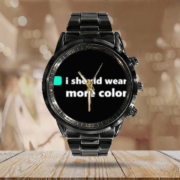 Discover i should wear more color light green Calendar Steel Band Watch