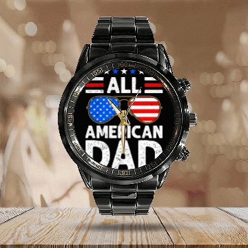 Discover All American Dad Independence Day USA Party Calendar Steel Band Watch