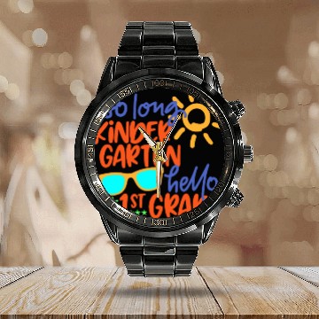 Discover SO LONG KINDERGARTEN HELLO 1st GRADE Teacher Calendar Steel Band Watch