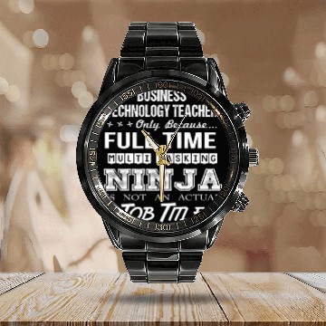 Discover Business Technology Teacher Calendar Steel Band Watch - Multitasking