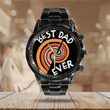 Discover Best Dad Ever Calendar Steel Band Watch