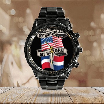 Discover Domian American Flag Half American Half Domian Calendar Steel Band Watch