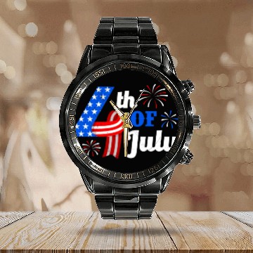 Discover 4th July Independence Day Independent America Calendar Steel Band Watch