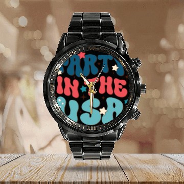 Discover Party In The USA, Independence Day Calendar Steel Band Watch