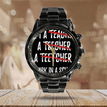 Discover Funny Grammar S For English Teacher Back To School Calendar Steel Band Watch